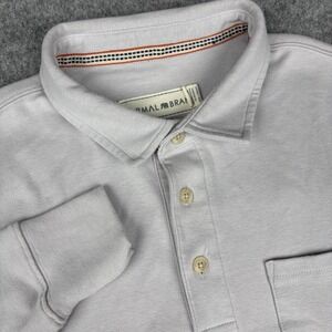 The Normal Brand Polo Shirt Mens Medium Gray Long Sleeve Casual Logo Pocket Tee